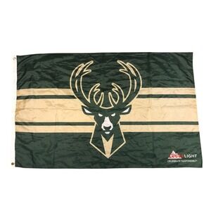 Milwaukee Bucks Coors Light Flag Banner NBA Basketball Beer Man Cave Decor 48x30